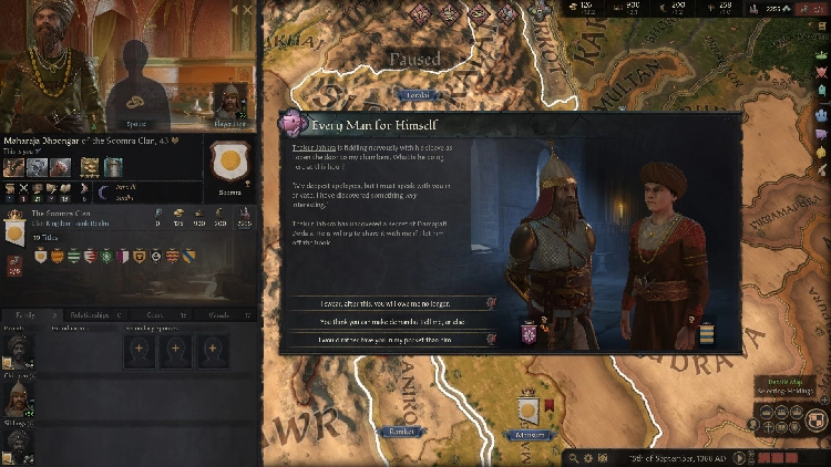 Interfaz del juego Crusader Kings III